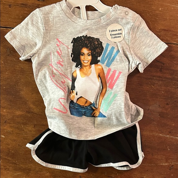Whitney Houston Other - Toddler “Whitney Houston” Outfit  - Graphic Tee with Shorts Set (fit 12-18m)